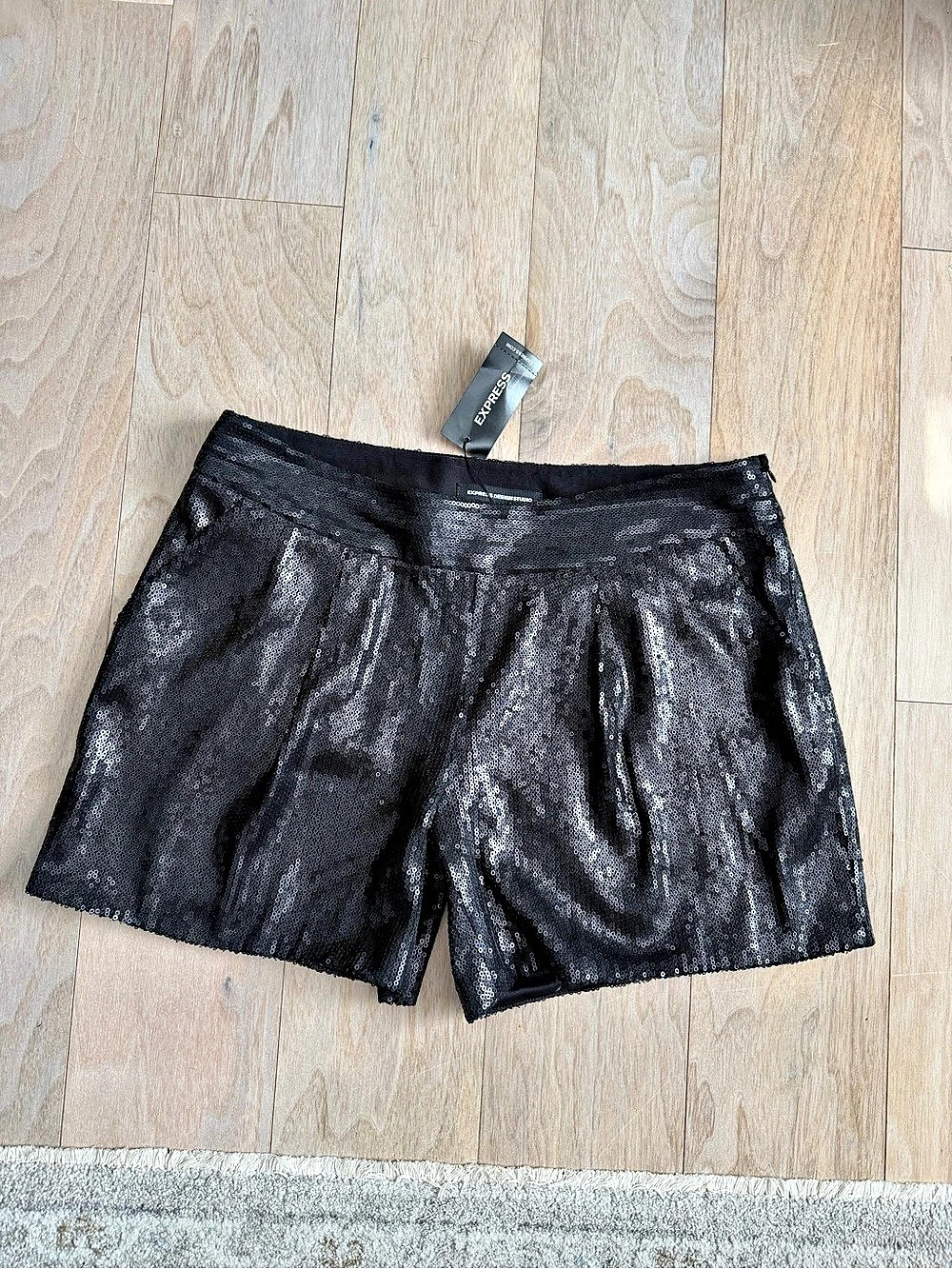 Express Design Studio Black Sequin Shorts Size 0